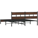  Metalni okvir kreveta bez madraca smeđa boja hrasta 193x203 cm | shoptok.hr