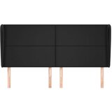  Uzglavlje s ušima crno 183x23x118/128 cm od umjetne kože | shoptok.hr