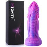HiSmith HSD01 Curved Giant Silicone Purple Starry Animal Dildo Suction Cup 8" Purple-Pink Cene