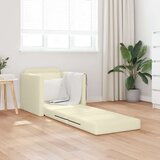 vidaXL Tlačna postelja 2-v-1 Krem 74x77x81 cm Umetno usnje | Shoptok.si
