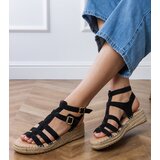 D/CEO Black espadrille slides with a bow Luvis | ePonuda.com
