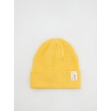 Reserved kapa beanie z našitkom - rumena Cene