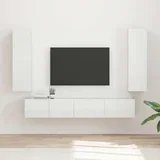 Komplet TV omaric 3 pcs Visok sijaj bela Konstruiran les - - Bela - 57.32 - 30 x 31 x 100 cm - 2025-vidaXL-Uvoz_2