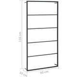 vidaXL Stalak za ručnike crni 60 x 10 x 116 cm čelični | shoptok.hr