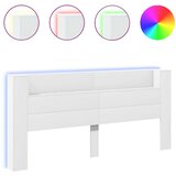 vidaXL Ormarić za uzglavlje s LED svjetlima bijeli 220x16 5x103 5 cm | shoptok.hr