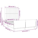 vidaXL Okvir za krevet s uzglavljem tamnosmeđi 120x190 cm od tkanine | shoptok.hr