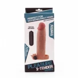Lovetoy Pleasure X Tender Vibrating Penis Sleeve LV1066 Add 3" Flesh
