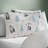 Catherine Lansfield Flanelna posteljnina za zakonsko posteljo v naravni barvi 200x200 cm Brushed Christmas Penguins &amp;ndash; Slike