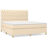  Krevet s oprugama i madracem krem 180x200 cm od tkanine | shoptok.hr