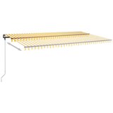  Tenda na ručno uvlačenje s LED svjetlima 600x350 cm žuto-bijela | shoptok.hr