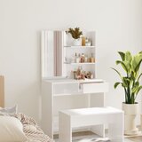  Toaletni stolić s ogledalom visoki sjaj bijeli 74,5x40x141 cm | shoptok.hr