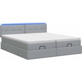  Krevet od pjene s madracem i LED-om Svjetlosiva 200 x 200 cm | shoptok.hr