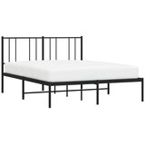  Metalni okvir za krevet s uzglavljem crni 140x190 cm | shoptok.hr