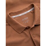 Ombre Men's BASIC single color pique knit polo shirt - brown | shoptok.hr
