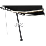 vidaXL Ročno zložljiva tenda z LED lučkami 350x250 cm antracitna | Shoptok.si