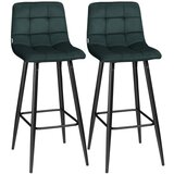  Set od 2 barske stolice moderan dizajn mekano sjedalo čelični okvir 42 x 47 x 105 cm zelena Cijene