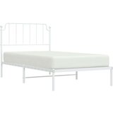 Metalni Kovinski posteljni okvir z vzglavjem bel 100x200 cm | Shoptok.si