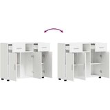  Strani šal z vrati Bela z visokim sijajem 88.5 x 30.5 x 73 cm, (5000068979) | Shoptok.si