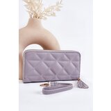  Large Quilted Wallet With Stripe Grey Jeffrey | ePonuda.com
