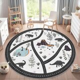 Mila Home Črna/bela pralna otroška igralna preproga ø120 cm Dino Park – | Shoptok.si
