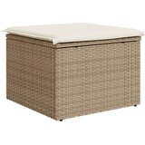  Vrtni tabure s jastukom bež 55 x 55 x 37 cm od poliratana | shoptok.hr