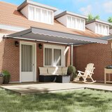  Skrovita tenda Svijetlo siva 450 × 300 cm Tkanina i Aluminij | shoptok.hr
