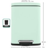 Spirella Mentolno zelen jeklen koš za smeti s pedalom 5 l Akira – | Shoptok.si
