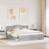  Konstrukcija postelje z vzglavjem Siva Sonoma 200 x 200 cm, (5000121048) | Shoptok.si