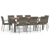  9-dijelni vrtni blagovaonski set sivi od poliratana | shoptok.hr