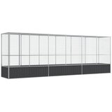 vidaXL Voliera s podaljškom srebrna 626,5x107x212 cm jeklo, (21414328) | Shoptok.si