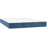 vidaXL Box spring postelja z vzmetnico LED temno modra 140x1 | Shoptok.si