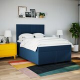  Krevet s oprugama i madracem plavi 160x200 cm od tkanine | shoptok.hr