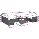  11-dijelni set vrtnih sofa poliratan s jastucima svijetlosivi | shoptok.hr