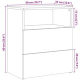vidaXL Noćni ormarić boja staro drvo 50 x 32 x 60 cm od iverice Cijene