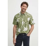 Tommy Hilfiger Bombažna srajca moška, zelena barva, MW0MW34587