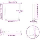  Noge za klub stolić V-oblika 2 kom antracit 50 x (42-43,3) cm čelik | Shoptok.si