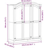  Ormar Corona 151,5 x 52 x 186 cm od masivne borovine | shoptok.hr
