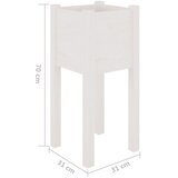  Vrtne sadilice 2 kom bijele 31 x 31 x 70 cm od masivne borovine | shoptok.hr
