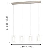 Eglo 99107 - viseći led luster na sajli enaluri 4xLED/5,4W/230V | Eponuda.com