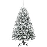 vidaXL Umestno božično drevo Zelena in Bela 150 cm PVC in kovina | Shoptok.si