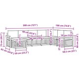  Set vanjskih sofa 8 pcs Bijela i krem 308 x 190 x 73 cm | shoptok.hr