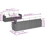  8-dijelni set vrtnih sofa od poliratana s jastucima crni | shoptok.hr