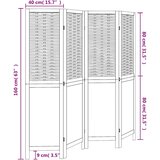  Sobna pregrada s 4 panela tamnosmeđa masivno drvo paulovnije 40 x 160 cm | Shoptok.si