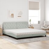  Krevet s madracem svjetlosivi 200x200 cm baršunasti | shoptok.hr