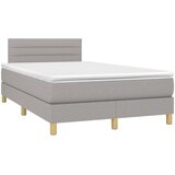  Box spring postelja z vzmetnico LED sv. siva 120x200 cm blago, (20726119) | Shoptok.si