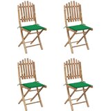  5-dijelni sklopivi vrtni blagovaonski set od bambusa Zelena 40 x 40 x 4 cm | Shoptok.si