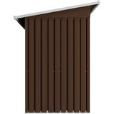 vidaXL Vrtna kućica za pohranu smeđa 194 x 121 x 181 cm čelična | shoptok.hr