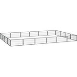  Ograda za pse s 20 panela crna 100 x 50 cm čelik obložen prahom | shoptok.hr