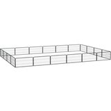  Pasja ograda z 20 paneli črna 100x50 cm prašno barvano jeklo | Shoptok.si