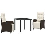 vidaXL Set za blagovanje u vrtu od 3 dijela smeđi poli ratan | shoptok.hr